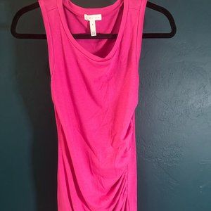 Leith Womens Size Medium Ruched Bodycon Tank Dress Pink